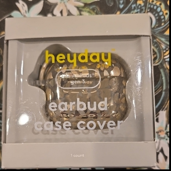 ❤️10/$40 Heyday Animal Print Earbud Case Cover Gold And Clear Gen 3 - Picture 1 of 2